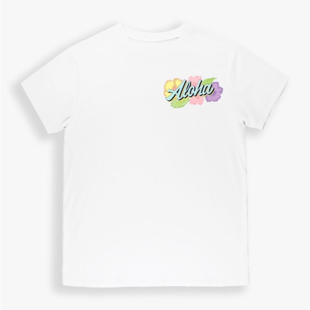 NWT Adorable Rufflebutts Women’s White Aloha Tee